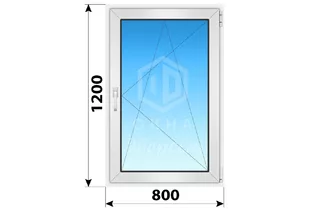 Поворотно-откидное пластиковое окно 800x1200