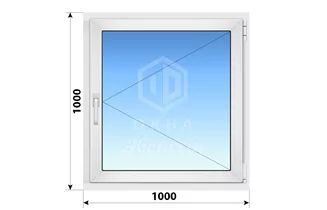 Поворотное пластиковое окно 1000x1000